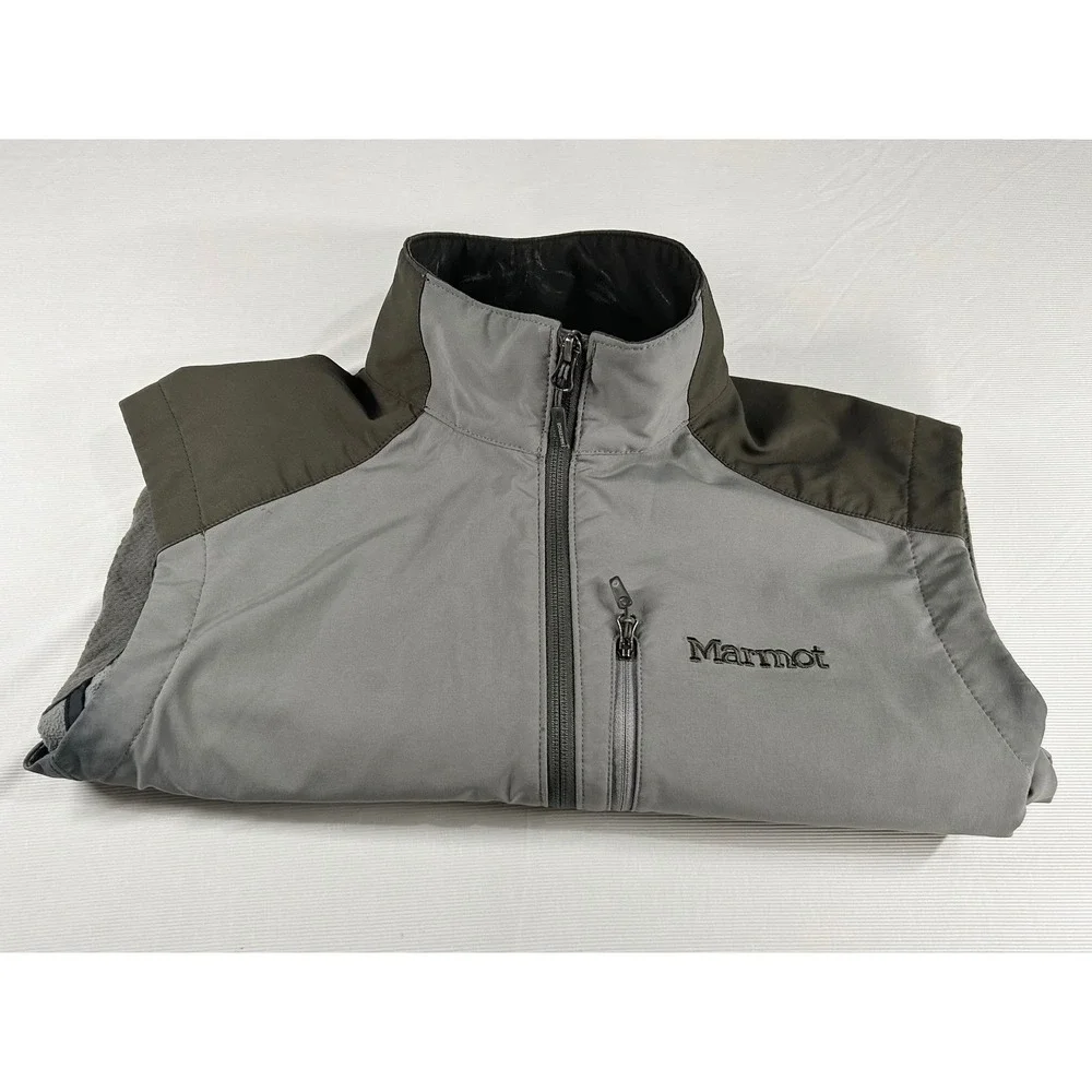 Marmot Mens Softshell Fleece Lined Full Zip Vest Gray Large - See pics for cdtn - Picture 3 of 6